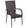 Stackable Patio Chairs 2 pcs Poly Rattan Brown