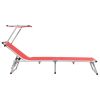 Folding Sun Lounger with Roof Aluminum and Textilene Red