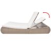 Patio Lounge Bed Poly Rattan Beige