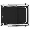 Folding Sun Lounger with Roof Aluminum and Textilene Black