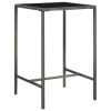 5 Piece Patio Bar Set with Cushions Poly Rattan Gray