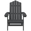 Patio Adirondack Chair with Table HDPE Anthracite