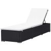 Sun Loungers with Cushions 2 pcs Poly Rattan Black