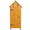 30.3'L X 21.3'W X 70.5'H Outdoor Storage Cabinet Tool Shed Wooden Garden Shed Natural