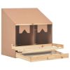Chicken Laying Nest 2 Compartments 24.8"x15.7"x25.6" Solid Pine Wood