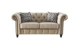 Aurelia Loveseat w/2 Pillows; Beige Linen 52421