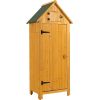 30.3'L X 21.3'W X 70.5'H Outdoor Storage Cabinet Tool Shed Wooden Garden Shed Natural