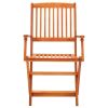 3 Piece Folding Patio Dining Set Solid Eucalyptus Wood