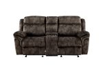 Zubaida Loveseat w/Console (Glider &amp; Motion); 2-Tone Chocolate Velvet 55021