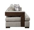 Niamey Loveseat w/2 Pillows; Fabric & Walnut 54851