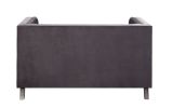 Hegio Loveseat w/2 Pillows; Gray Velvet 55266