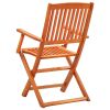 5 Piece Folding Patio Dining Set Solid Eucalyptus Wood