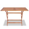 Folding Patio Table 47.2"x27.6"x29.5" Solid Teak Wood