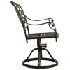 Swivel Patio Chairs 2 pcs Cast Aluminum Bronze