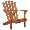 Patio Adirondack Chair with Footrest Solid Acacia Wood