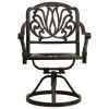 Swivel Patio Chairs 2 pcs Cast Aluminum Bronze