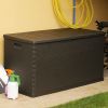 Patio Storage Box Brown 47.2"x22"x24.8" PP Rattan