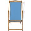Deck Chair Teak 22.1"x41.3"x37.8" Blue