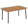 7 Piece Patio Dining Set Solid Acacia Wood and Steel