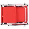 Folding Sun Lounger with Roof Aluminum and Textilene Red
