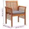Patio Dining Chairs with Cushions 4 pcs Solid Wood Acacia