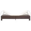 Sunbed with Cushion Brown Poly Rattan