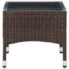 Coffee Table Brown 23.6"x15.7"x14.2" Poly Rattan