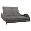 Double Sun Lounger with Cushion Poly Rattan Anthracite