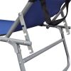 Folding Sun Lounger with Canopy Blue Aluminum
