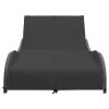Double Sun Lounger with Cushion Poly Rattan Anthracite