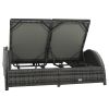 Double Sun Lounger with Cushion Poly Rattan Anthracite