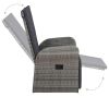 3 Piece Bistro Set with Cushions Poly Rattan Gray