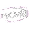 Sun Loungers with Cream White Cushions 2 pcs Acacia Wood