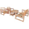 4 Piece Patio Lounge Set with Cushions Bamboo