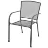 5 Piece Patio Dining Set Steel Anthracite