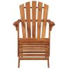Patio Adirondack Chair with Footrest Solid Acacia Wood