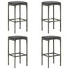 5 Piece Patio Bar Set with Cushions Gray