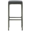 5 Piece Patio Bar Set with Cushions Gray