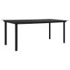 9 Piece Patio Dining Set PVC Rattan Black