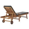 Sun Loungers with Cushions 2 pcs Solid Teak Wood Dark Gray