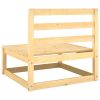 2 Piece Patio Lounge Set with Cushions Solid Pinewood