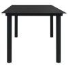 9 Piece Patio Dining Set PVC Rattan Black