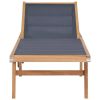 Folding Sun Loungers with Wheels 2 pcs Solid Teak and Textilene