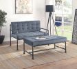 Brantley Loveseat in Gray Velvet &amp; Sandy Gray Finish LV00426