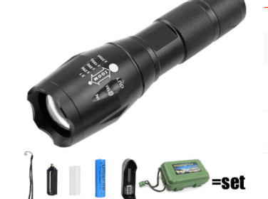 Strong Light Flashlight Special Forces Rechargeable Home Self-Defense Waterproof Riding Mini Camping Premium Super Bright Flashlight (Option: T6 running volume version-US)