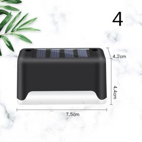 New Upgrade Waterproof LED Solar Fence Lamp Solar Deck Lights Solar Step Light Outdoor For Patio Stairs Garden Pathway Step Yard (Option: Black-4)