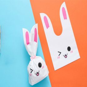 50pcs Easter Bunny Cellophane Treat Bags Candy Gift Wrap Bags Party Favors Supplies Rabbit Ear Bags (Color: as Pic)