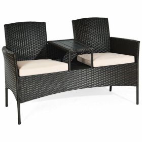 Modern Patio Set with Built-in Coffee Table and Cushions (Color: as Pic)