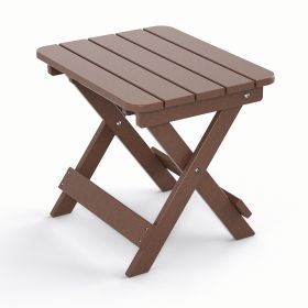 Outdoor Adirondack Foldable Side Table; Patio End Table for Poolside Garden;  Weather Resistant Coffee Table -Plastic High-Density PE (Color: as Pic)