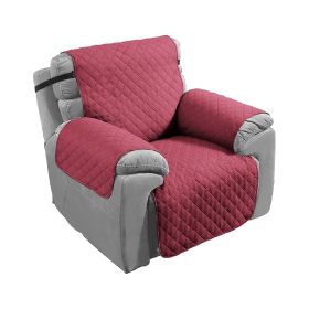 Reversible Sofa Cover Chair Loveseat Couch Slipcover Cushion Furniture Protector Shield Water-Resistant w/ Elastic Strap (Color: as Pic)